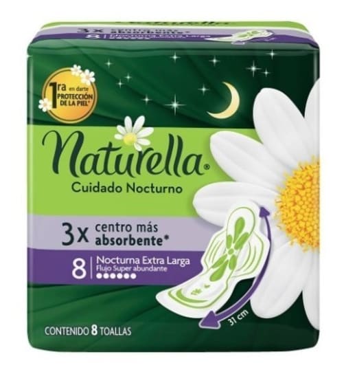 Toallas Sanitarias Naturella Nocturno Extlargo 8 Pzas precio