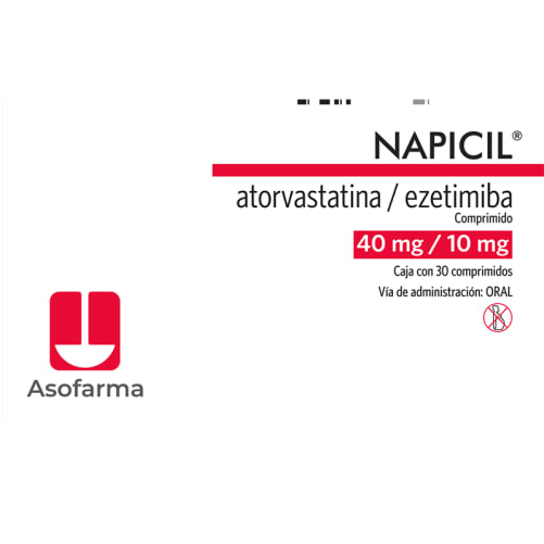 Napicil atorvastatina, ezetimiba 40/10 mg con 30 comprimidos precio