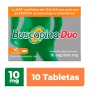 Buscapina Duo 10 Tabletas con Hioscina y Paracetamol para Espasmos y Dolor Abdominal