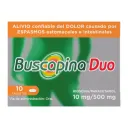 Buscapina Duo 10 Tabletas con Hioscina y Paracetamol para Espasmos y Dolor Abdominal
