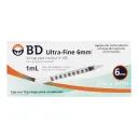 Bd Ultra-Fin Jeringa Para Insulina 31Gx6Mm 1 Ml 10 Jeringas