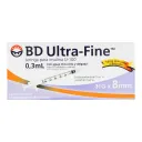 Bd Ultra-Fine Jeringa Para Insulina 31Gx8Mm 0.3 Ml 10 Jeringas