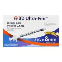 Bd Ultra Fine Jeringa Para Insulina 31X8Mm 0.5 Ml 30 Jeringas