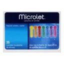 Lancetas Microlet de color con 25 piezas