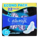 Always Noche Seda Sec Toalla Sanitarias Con Alas 22 Piezas