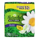 Naturella Cuidado Nocturno Fibras Orgánicas Toallas Sanitarias Con Alas Alas 32 Piezas