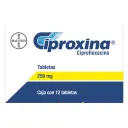 Ciproxina Ciprofloxacino 250 Mg Con 12 Comprimidos