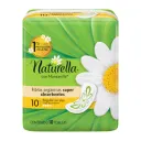 Naturella Con Manzanilla Fibras Orgánicas Super Absorbentes Toallas Sanitarias Con Alas 10 Piezas
