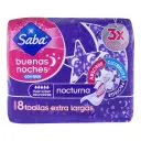 Saba Buenas Noches Toallas Sanitarias Nocturnas Con Alas Con 8 Piezas