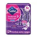 Saba Buenas Noches Toallas Sanitarias Nocturnas Con Alas Con 24 Piezas