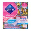 Protectores femeninos saba diarios tamaño largo 90 pzas.