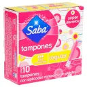 Saba Tampones Compactos De Plático Regulares 10 Piezas Bolsa