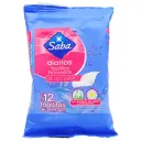 Saba Toallas Húmedas Uso Diario 12 Piezas Bolsa