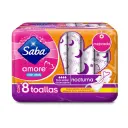 Saba Amore Toallas Sanitarias Nocturna Con Alas Con 8 Piezas