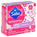Saba Tampones Súper Plus Con Aplicador Compacto Con 10 Piezas