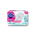 Saba Sensiti-V Toallas Femeninas Ultradelgadas Con Alas Para Flujo Modera 20 Piezas Bolsa
