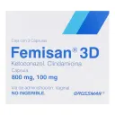 Femisan 3D Clindamicina Ketoconazol 800/100 Mg Con 3 Cápsulas