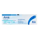 Amk Amikacina Pediátrico 100 Mg Con 1 Ampolleta De 2 Ml