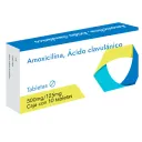 Amoxicilina Ácido Clavulánico 500 / 125 Mg Con 10 Tabletas