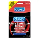 Durex Love Sex Ultra Sensitivo Ribbed Condones Con 3 Piezas