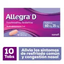 Allegra D Antihistamínico 10 tabletas x 60 mg