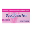 Buscapina Fem 10 Tabletas para Cólicos Menstruales con Hioscina e Ibuprofeno