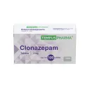 Clonazepam 2 mg con 100 Tabletas