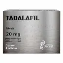 Tadalafil 20 mg 4 tabletas – Genérico