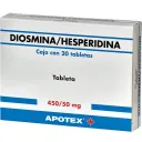 Diosmina, Hesperidina 450/20 Mg Con 20 Tabletas