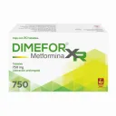 Dimefor Xr 750 Mg Con 30 Tabletas Liberación Prolongada