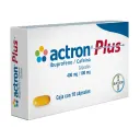 Actron Plus Ibuprofeno Cafeína 400 Mg / 100 Mg Con 10 Cápsulas