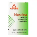 Hioscina 20 Mg Solución Inyectable 3 Ampolletas De 1 Ml
