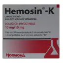 Hemosin-K 10/10 Mg Con 3 Frascos Ámpula