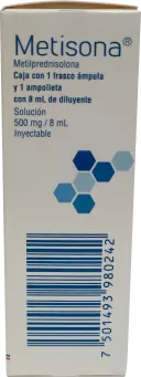 Metisona 500 Mg 1 Frasco Ámpula 8 Ml