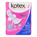 Kotex Maxi Toallas Sanitarias Con Alas 20 Piezas