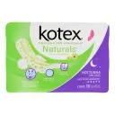 Toalla femenina kotex naturals nocturna con alas 10 pzas.
