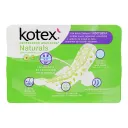 Toalla femenina kotex naturals nocturna con alas 10 pzas.