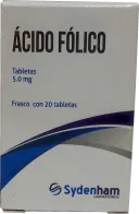 Ácido Fólico con 20 Tabletas