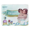 Pañales para bebé soft dreams unisex talla extra grande 56 pzas.
