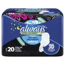 Always Noche Ultra Invisible Seda Sec Toallas Sanitarias 20 Piezas
