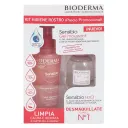 Bioderma sensibio gel moussant limpiador 200ml + h2o agua micelar desmaquillante 100ml 2 piezas paquete