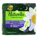 Naturella Cuidado Nocturno Toallas Sanitarias Con Alas 8 Piezas
