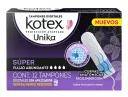 Kotex Unika Tampones Super Sin Aplicador 12 Piezas