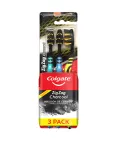 Colgate Zig Zag Con Carbón Activado Cepillo Dental Medio Con 3 Piezas