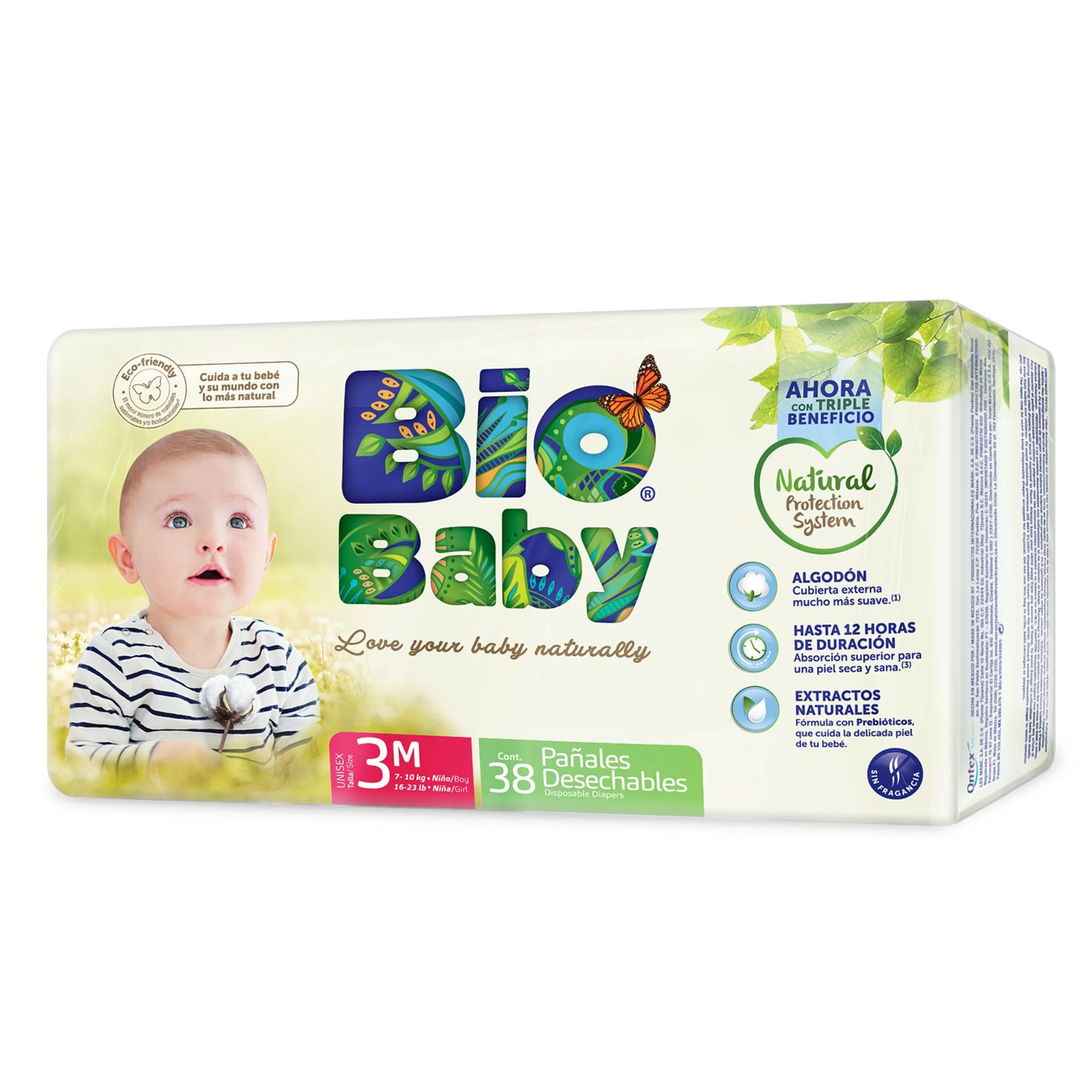 Bio baby talla 3 / mediano 38 pañales