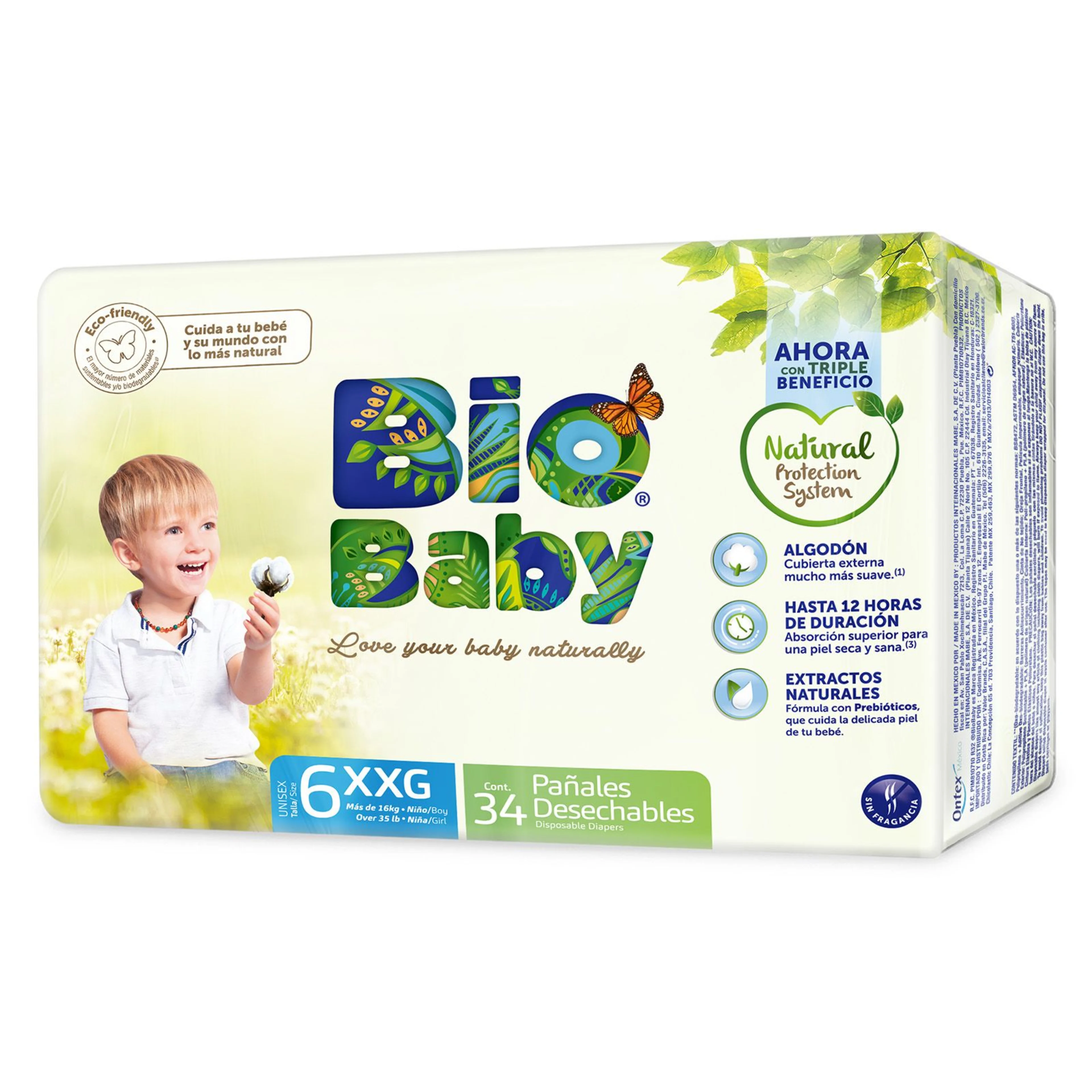 Bio baby talla 6 / xx- grande 34 pañales