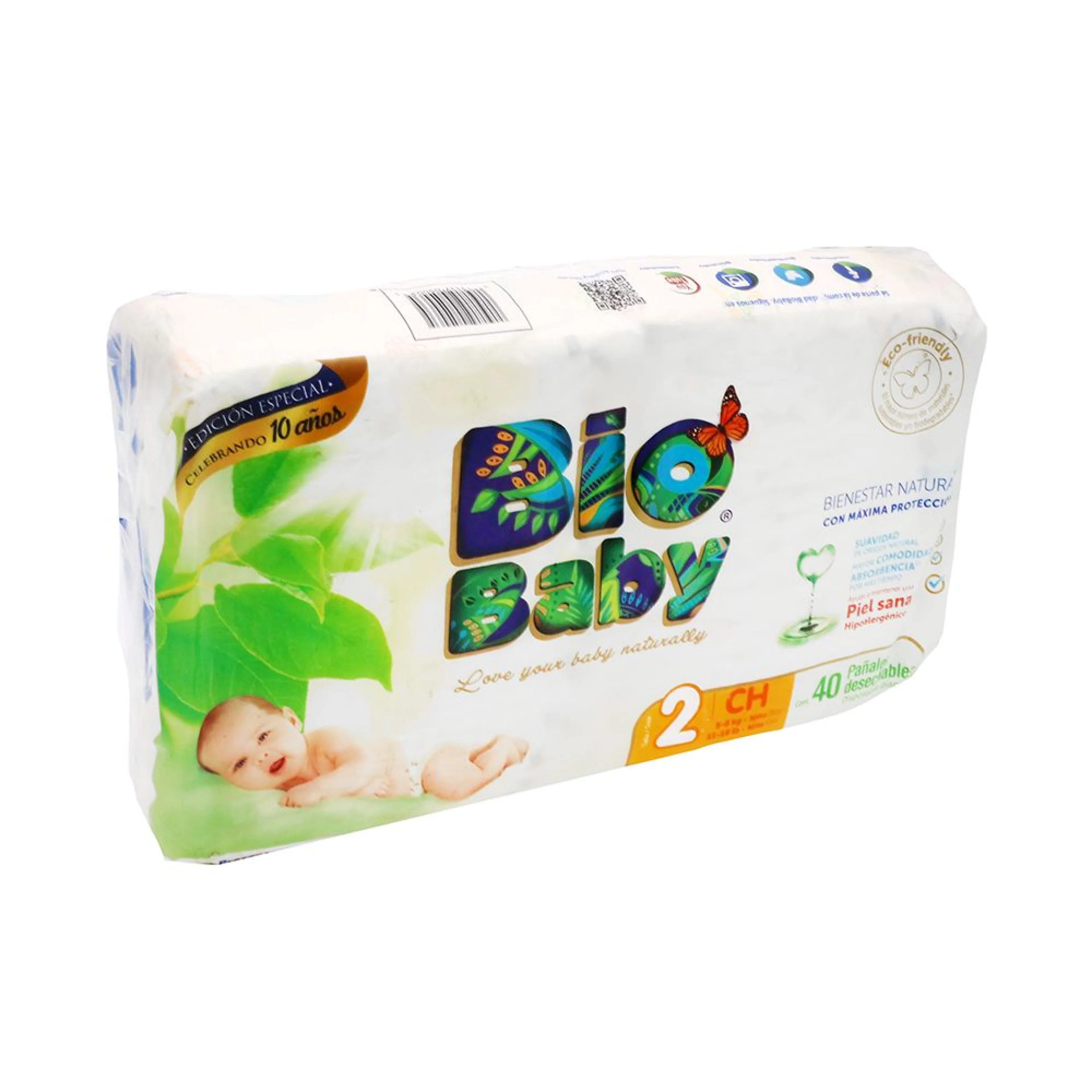 Bio baby talla 2 / chica 40 pañales