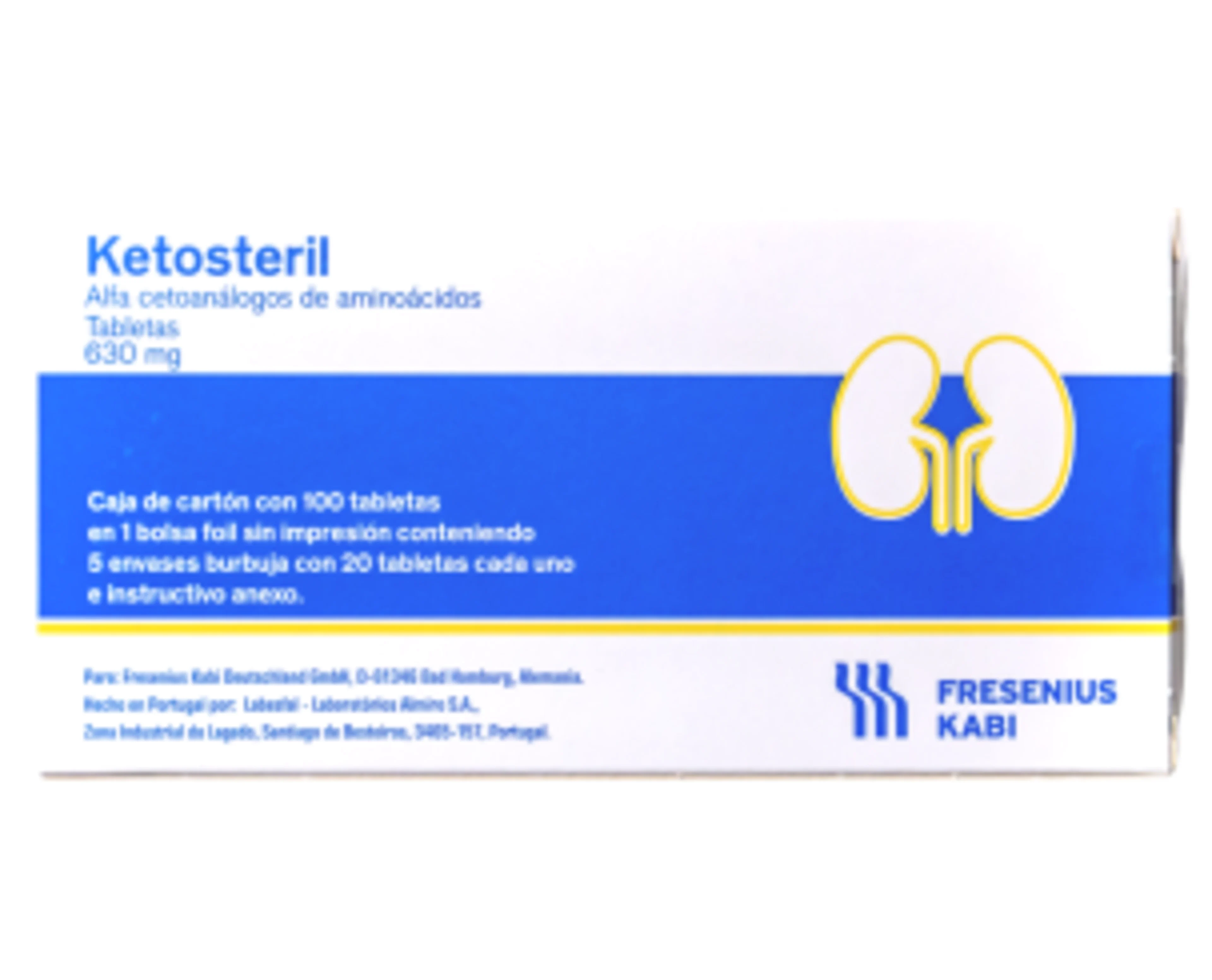 Ketosteril  630 Mg Con 100 Tabletas