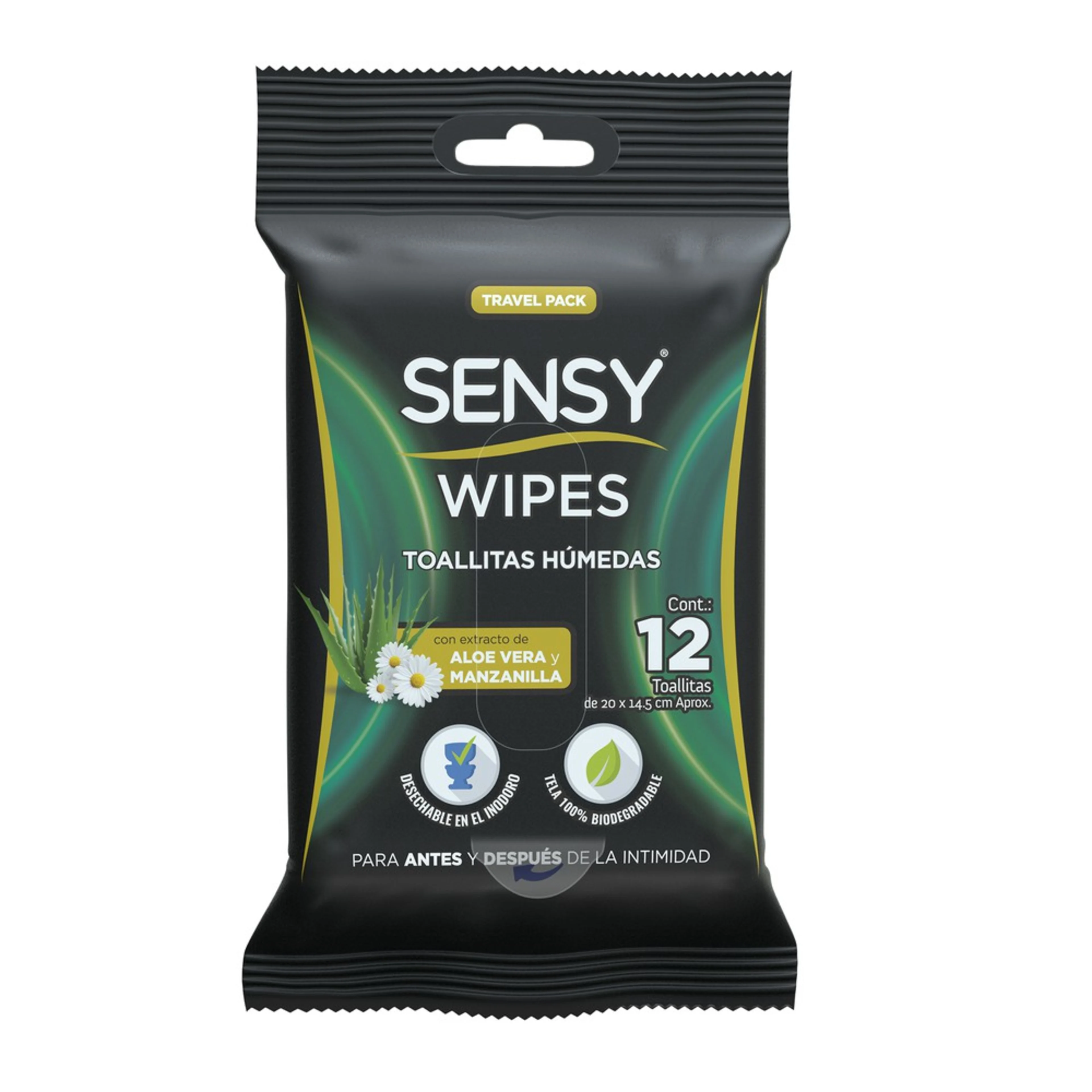 Sensy wipes toallitas húmedas 12 piezas