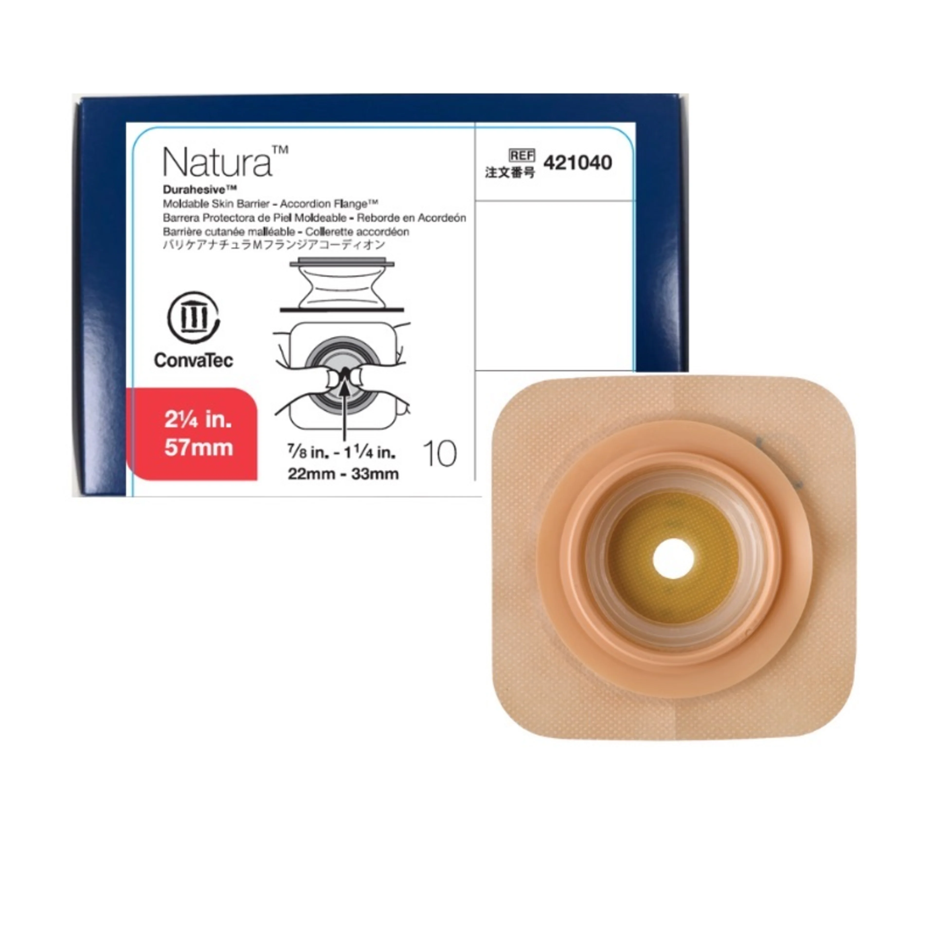 Natura durahesive 57mm acordion flange aro moldeable 22-33mm 1 bolsa